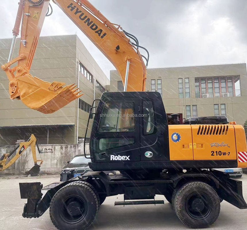 Gebraucht gute Qualität Räder Bagger HYUNDAI210W 21T Gebraucht Bagger Grabung Maschine zum Verkauf