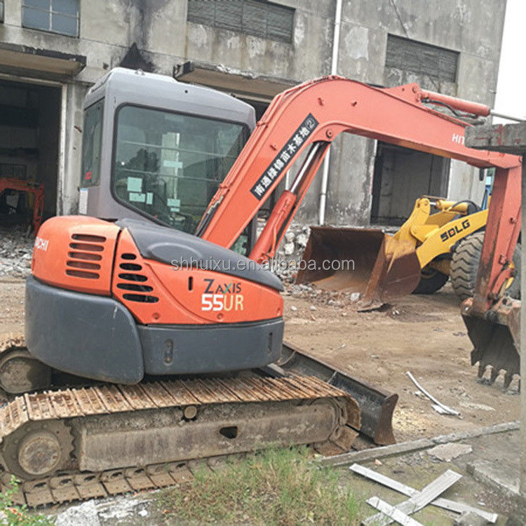 Hitachi auf Lager Gebrauchtes Mini-Digger Japanisches HITACHI 55 zum Verkauf/Second-Hand Kleines Crawler Bagger in gutem Zustand HITACHI 55