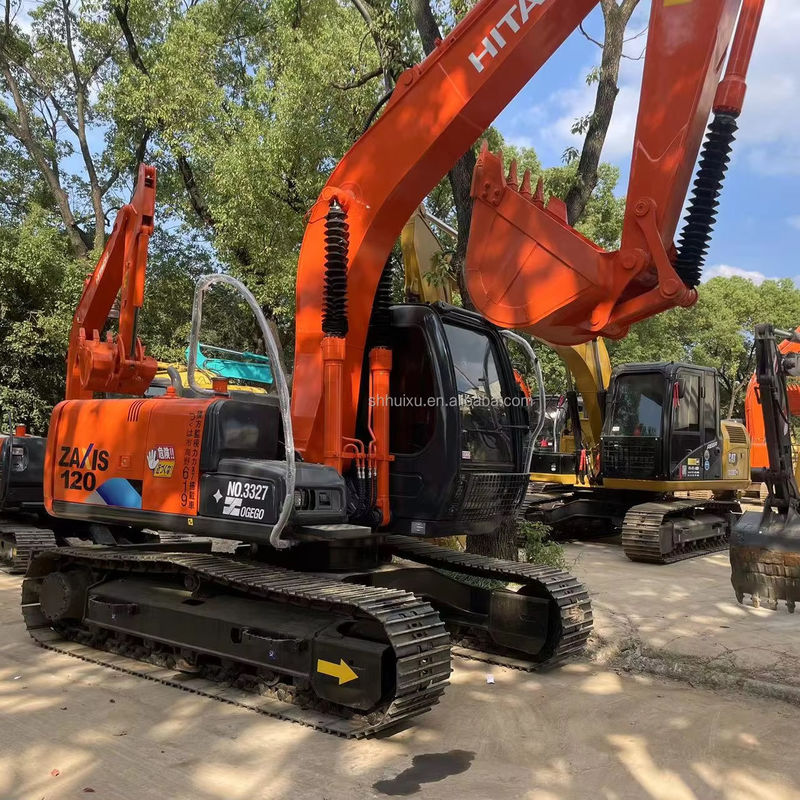 12000kg Zx120 Gebraucht Hitachi Bagger aus zweiter Hand mit Originalfarbe 0,51m3